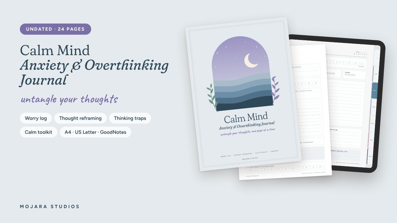 Calm Mind: Anxiety & Overthinking Journal