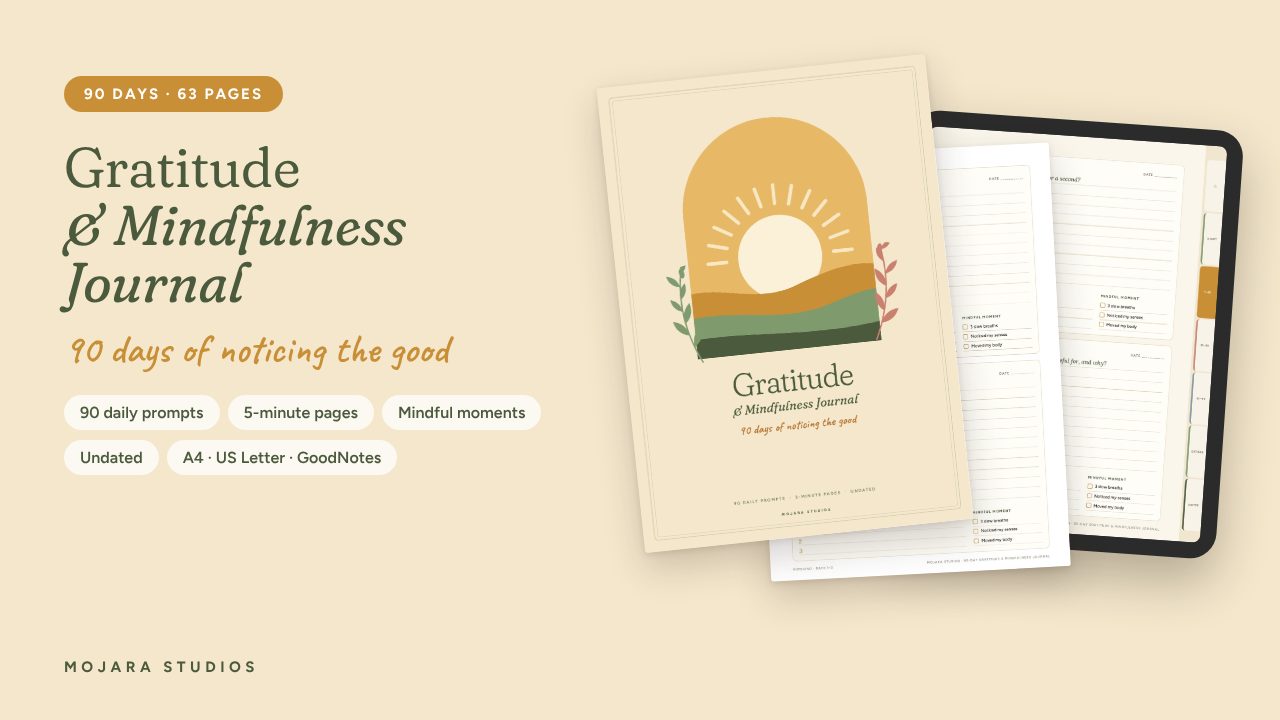 90-Day Gratitude & Mindfulness Journal