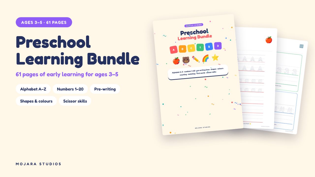 Preschool Learning Bundle (Ages 3–5)
